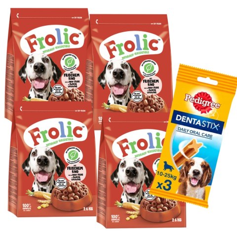 Frolic 4x2,6kg wołowina i warzywa karma sucha dla psa 10,4