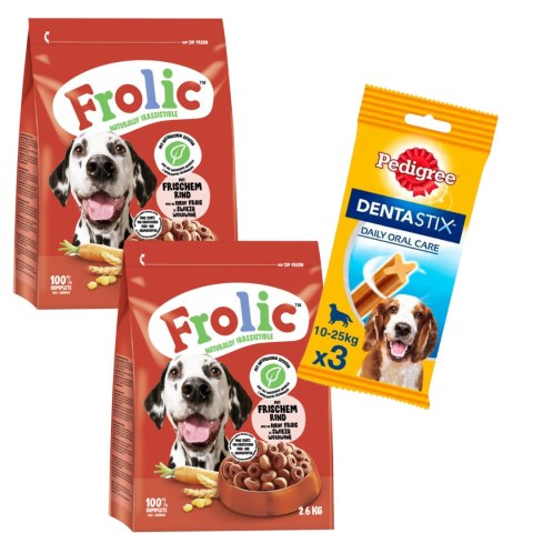 Kopia - Frolic 2x2,6kg wołowina i warzywa karma sucha dla psa