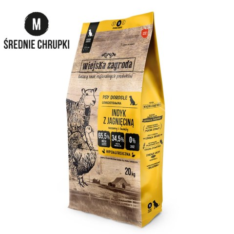 NA WAGĘ Wiejska Zagroda Indyk z jagnięciną chrupki M 1kg