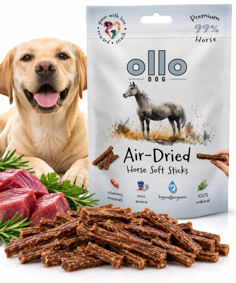 OLLO Air Dried Horse Soft Strips Konina 80 g Przysmak dla Psa Monobiałkowy