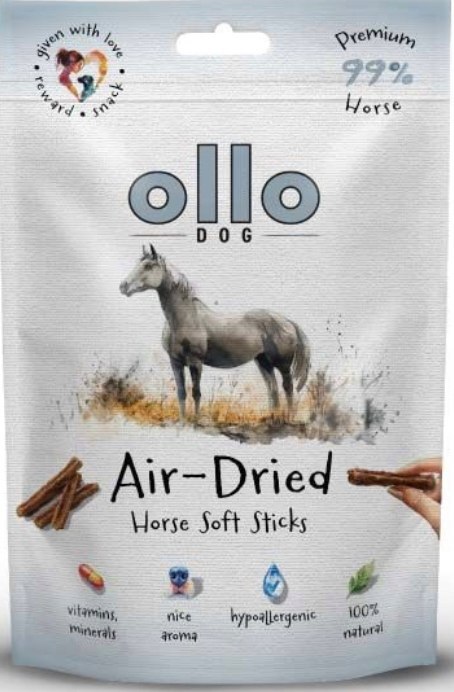 OLLO Air Dried Horse Soft Strips Konina 80 g Przysmak dla Psa Monobiałkowy