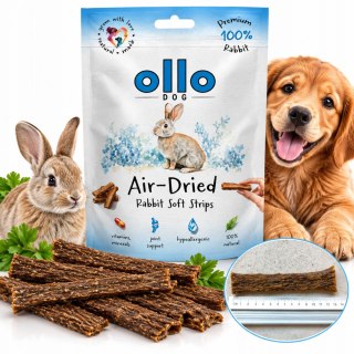 Ollo Air Dried Rabbit Strips Suszone miękkie paski ze KRÓLIKA dla psa 80g
