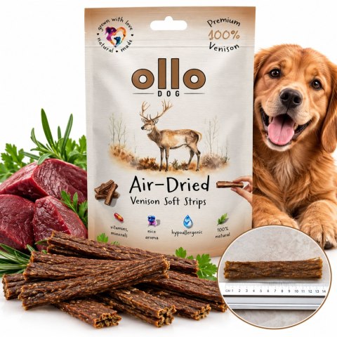 Ollo Air-Dried Strips Przysmak dla Psa- Jeleń 80g