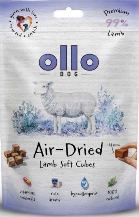 Ollo przysmaki treningowe SOFT CUBES JAGNIĘCINA, monobiałkowy 80g