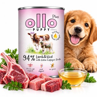 Ollo puszka pies Plus Kolagen Puppy Jagnięcina cielęcinal 400 g