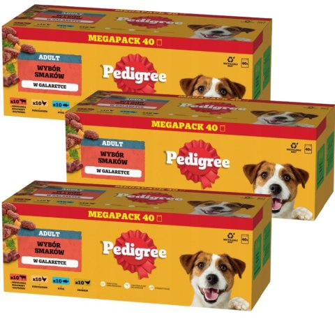 PEDIGREE MOKRA KARMA DLA PSA MIX SMAKÓW W GALARETCE SASZETKI 120 X 100 g