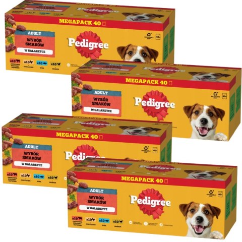 PEDIGREE MOKRA KARMA DLA PSA MIX SMAKÓW W GALARETCE SASZETKI 160 X 100 g