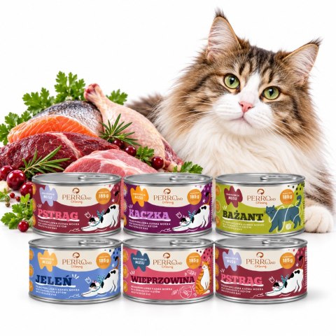 PERRO CATERING 6x185 zestaw mokrych karm dla kota wybrednego