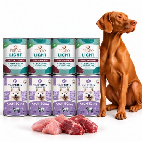 PERRO LIGHT INDYK VETPRIME JAGNIĘCINA MONO 8X400