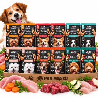 Pan Mięsko 12X150G SASZETKI dla psa Kawałki w sosie cielęcina