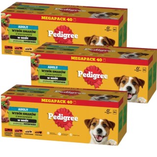 Pedigree Adult Mix Wybór Smaków Mokra Karma dla Psa w Sosie 120x100g