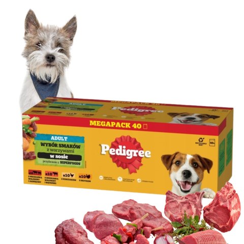 Pedigree Adult Mix Wybór Smaków Mokra Karma dla Psa w Sosie 120x100g