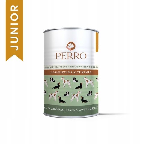 Perro JUNIOR Jagnięcina z cukinią 12x400g mokra karma dla szczeniąt