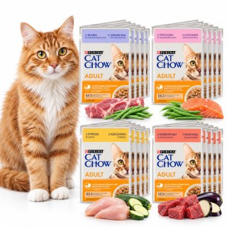 Purina Cat Chow Adult 12x85g Karma Mokra dla Kota MIX w Galaretce