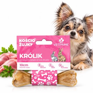 VETPRIME KościoŻujki z Królikiem Kość Gryzak dla Psa 10cm 35g Naturalny