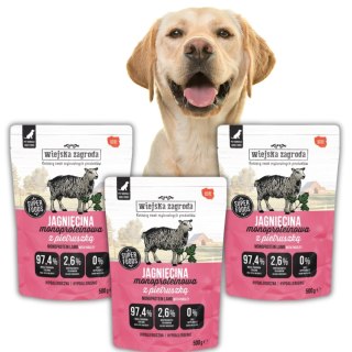 Wiejska Zagroda Karma mokra dla psa Monobiałkowa Jagnięcina (dorosły) 3x500g