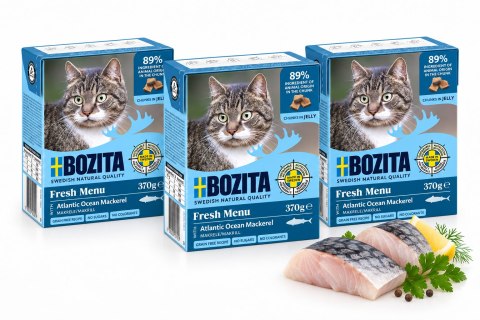ZESTAW Bozita mokra karma dla kota makrela w galaretce 3X370 g
