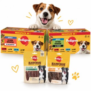 ZESTAW PEDIGREE MOKRA KARMA DLA PSA MIX GALARETKA SOS SASZETKI 80X100 g