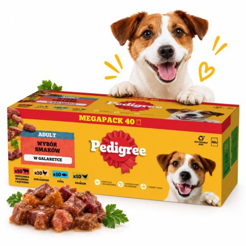 ZESTAW PEDIGREE MOKRA KARMA DLA PSA MIX GALARETKA SOS SASZETKI 80X100 g