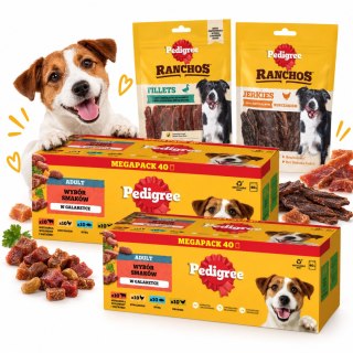 ZESTAW PEDIGREE MOKRA KARMA DLA PSA MIX SMAKÓW W GALARETCE SASZETKI 80 X 100 g