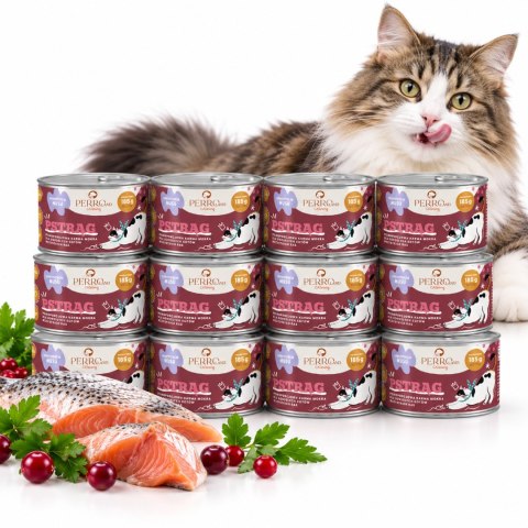 ZESTAW PERRO CATering Pstrąg 12X185g Karma Mokra dla Kota Monobiałkowa