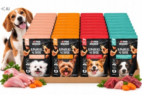 ZESTAW Pan Mięsko saszetka Cielęcina z królikiem (dorosły) 24X150 g