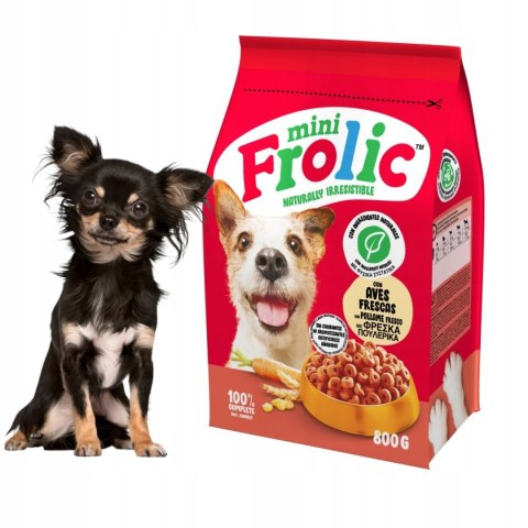 Zestaw FROLIC WOŁOWINA sucha karma dla psa małe rasy 2x800g + pedigree detastix