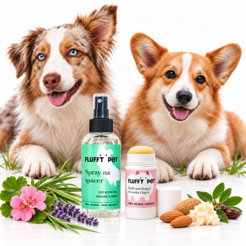 Zestaw Fluffy na spacer - spray na spacer i balsam do łapek dla psa
