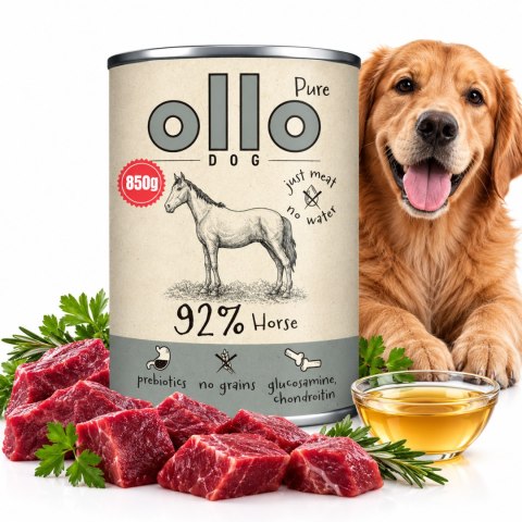 Zestaw Ollo puszka pies Pure Koń 6x850 g monoproteinowa wysokomięsna karma