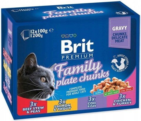 Brit cAT Family Plate Chunks Gravy 12x85 Pouch