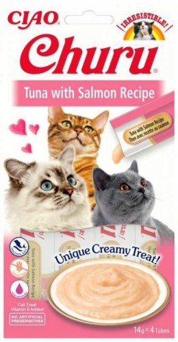 INABA CAT CHURU Tuna with Salmon 4x14g - tuńczyk z łososiem