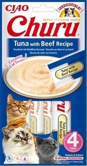 Inaba Cat Churu Tuna with Beef Receipe 4x14
