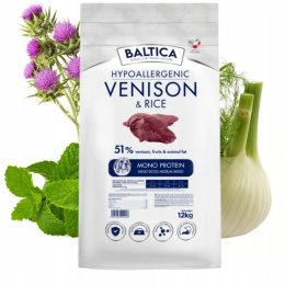 Baltica Adult Venison&Rice M 12kg Dziczyzna Karma dla średnich