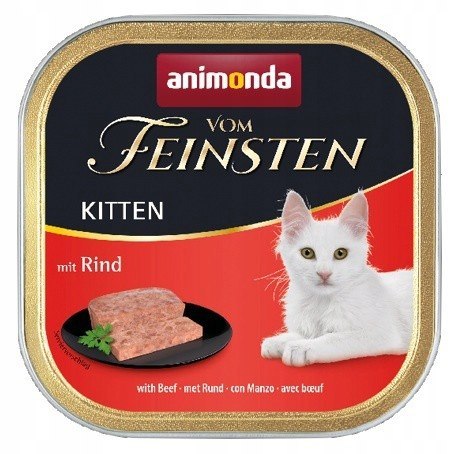 ANIMONDA Vom Feinsten Kitten wołowina 100g BEEF tacki dla kociaków