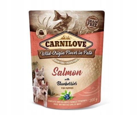 CARNILOVE DOG POUCH KARMA DLA SZCZENIĄT z łososiem i jagodami 300g
