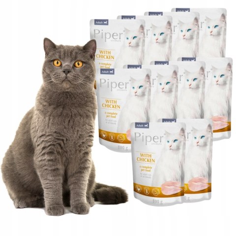 Dolina Noteci Piper Cat saszetki dla kota z kurczakiem zestaw 40 x 100 g