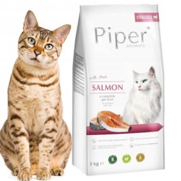 Piper Adult Cat Salmon Animals Dolina Noteci Łosoś Kot 3kg dla kotów dorosłych po zabiegu sterylizacji