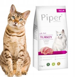 Piper Adult Cat Turkey Animals Dolina Noteci Indyk Kot 3kg