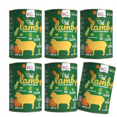 Syta Micha CHEF ZESTAW MONOPROTEIN LAMB JAGNIĘCINA 6x400G PUSZKI DLA ALERG