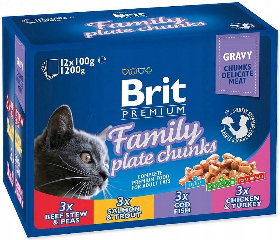 Brit Saszetki dla Kota Family Plate 4x12 MIX Wiek zwierzęcia koty dorosłe